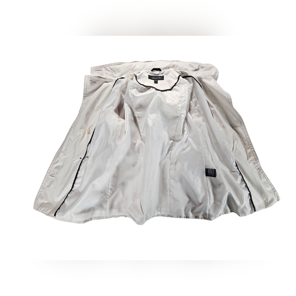 Jones New York Cream Double-Breasted Trench Coat with Belt Size Small - Picture 3 of 6